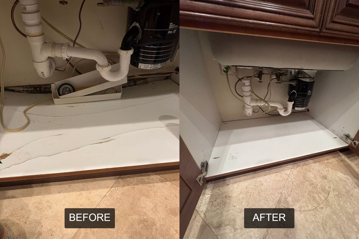 Before and after: Cabinet floor replacement