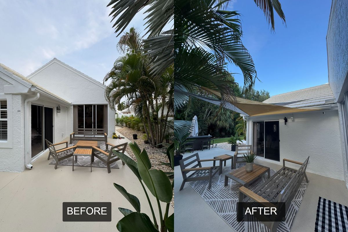 Before and after: Shade sail installation